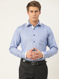 Jainish Men's Cotton Solid Formal Shirts ( SF 796Blue )