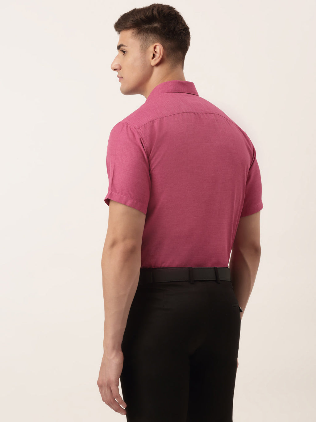 Jainish Men's Cotton Solid Half Sleeve Formal Shirts ( SF 811Pink )