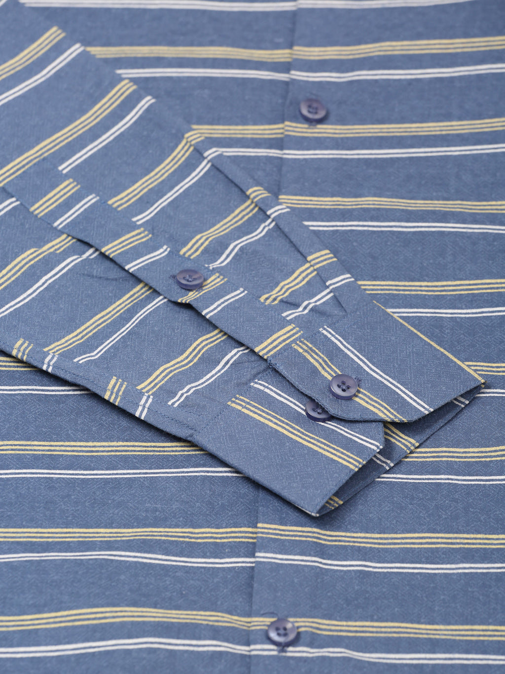 Jainish Men's Cotton Striped Formal Shirts ( SF 820Blue )