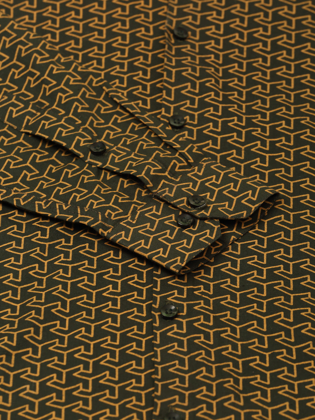 Jainish Men's Cotton Printed Formal Shirts ( SF 821Olive )