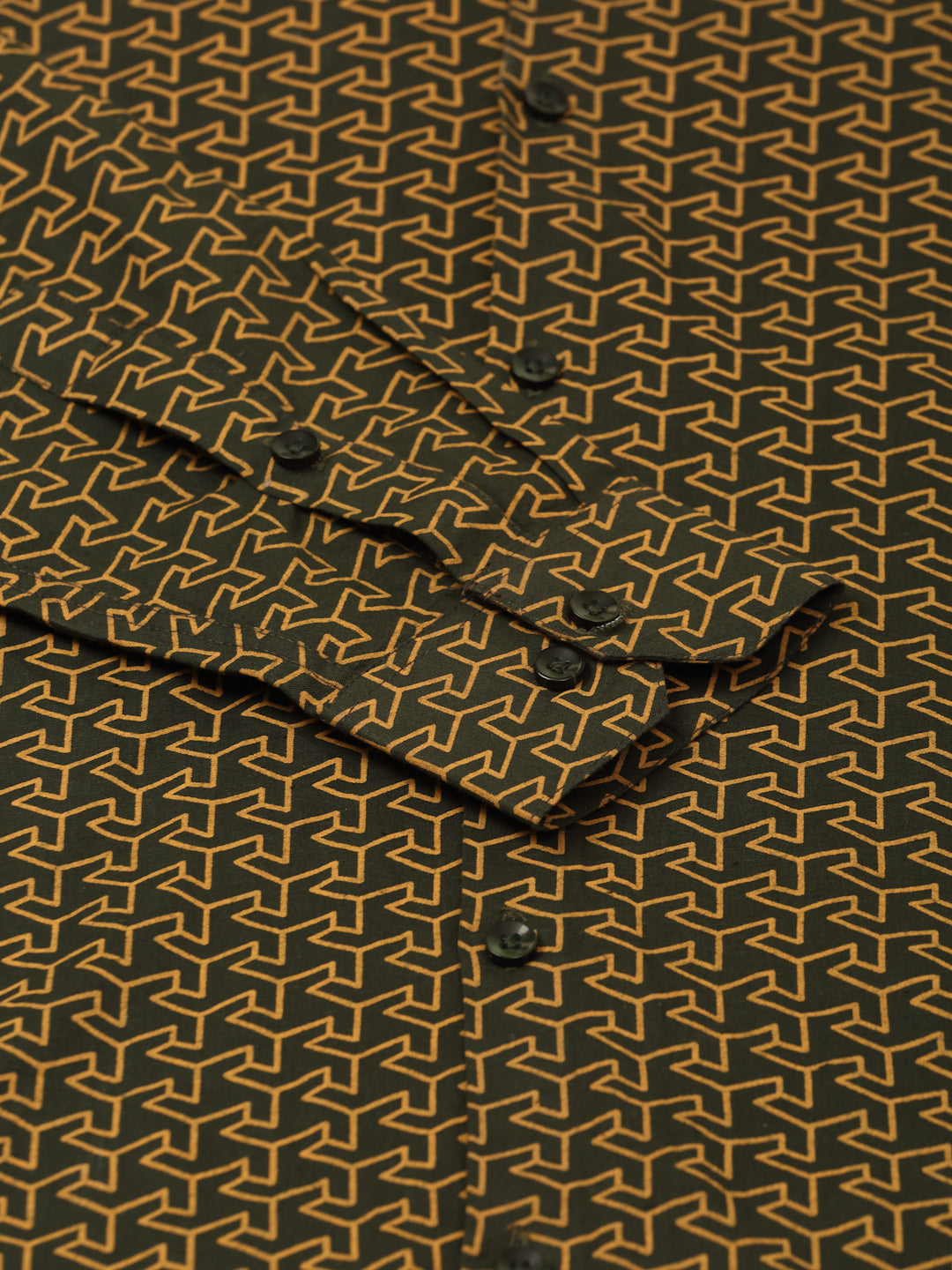 Jainish Men's Cotton Printed Formal Shirts ( SF 821Olive )