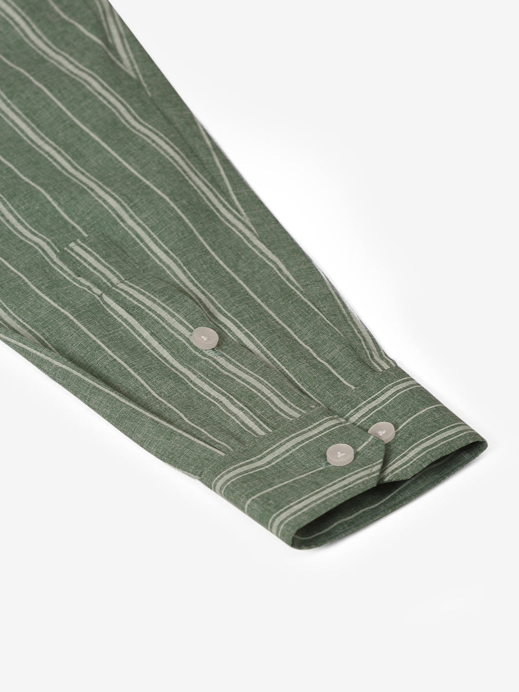 Jainish Men's Green & White Classic Striped Formal Shirt