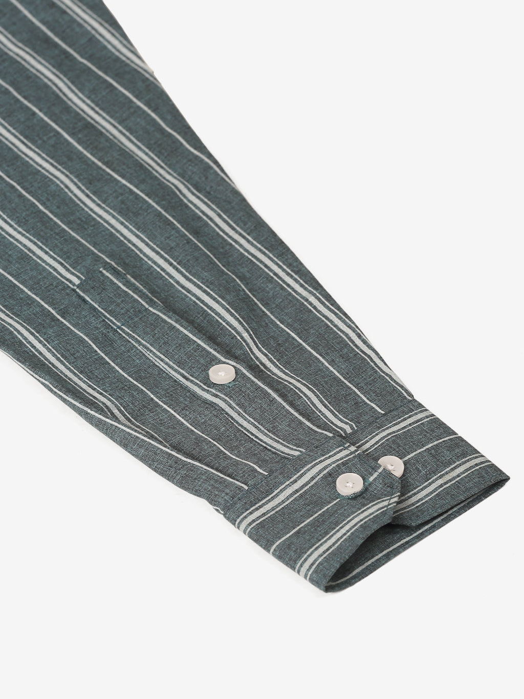 Jainish Men's Grey & White Classic Striped Formal Shirt