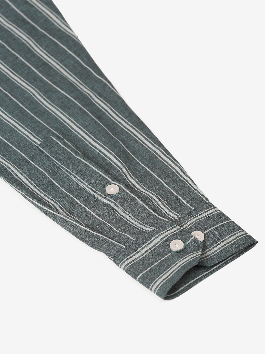 Jainish Men's Grey & White Classic Striped Formal Shirt