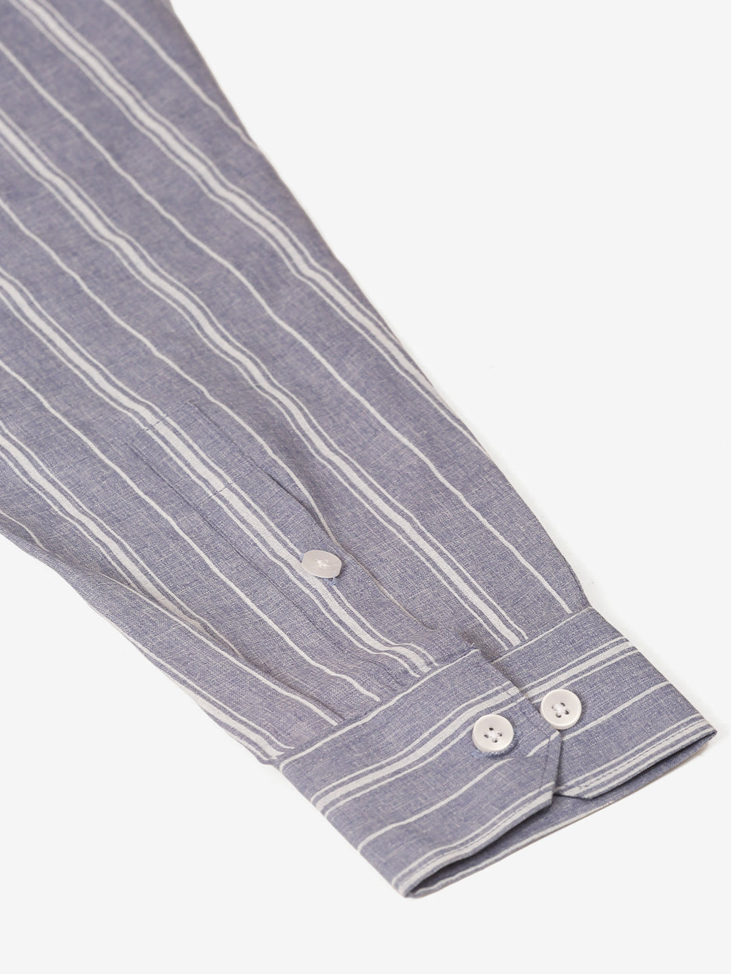 Jainish Men's Light Grey & White Classic Striped Formal Shirt