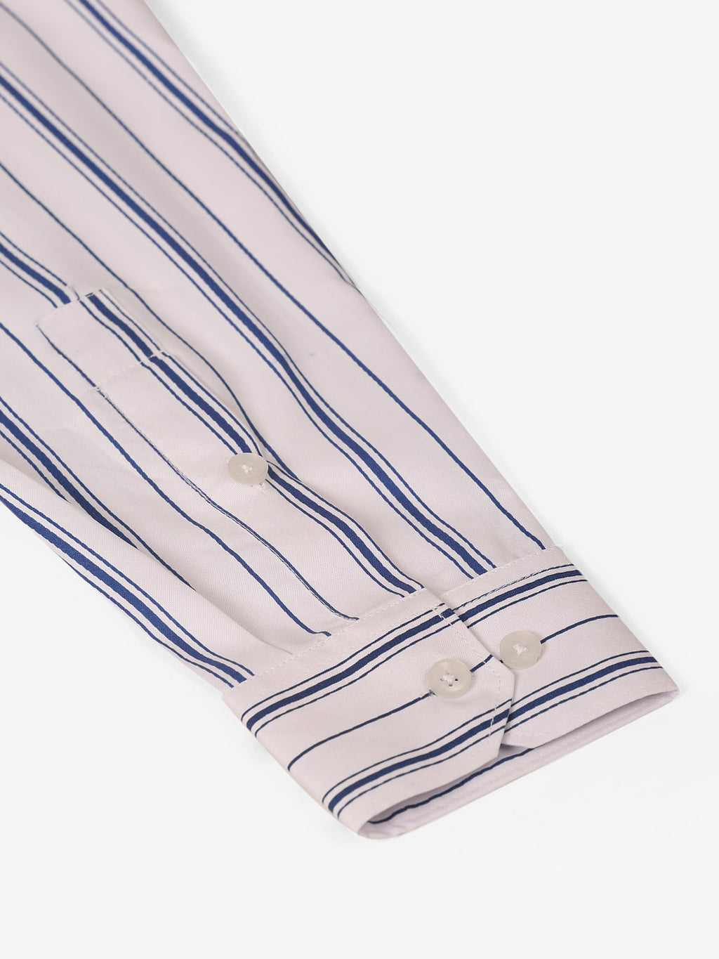 Jainish Men's White & Blue Classic Striped Formal Shirt