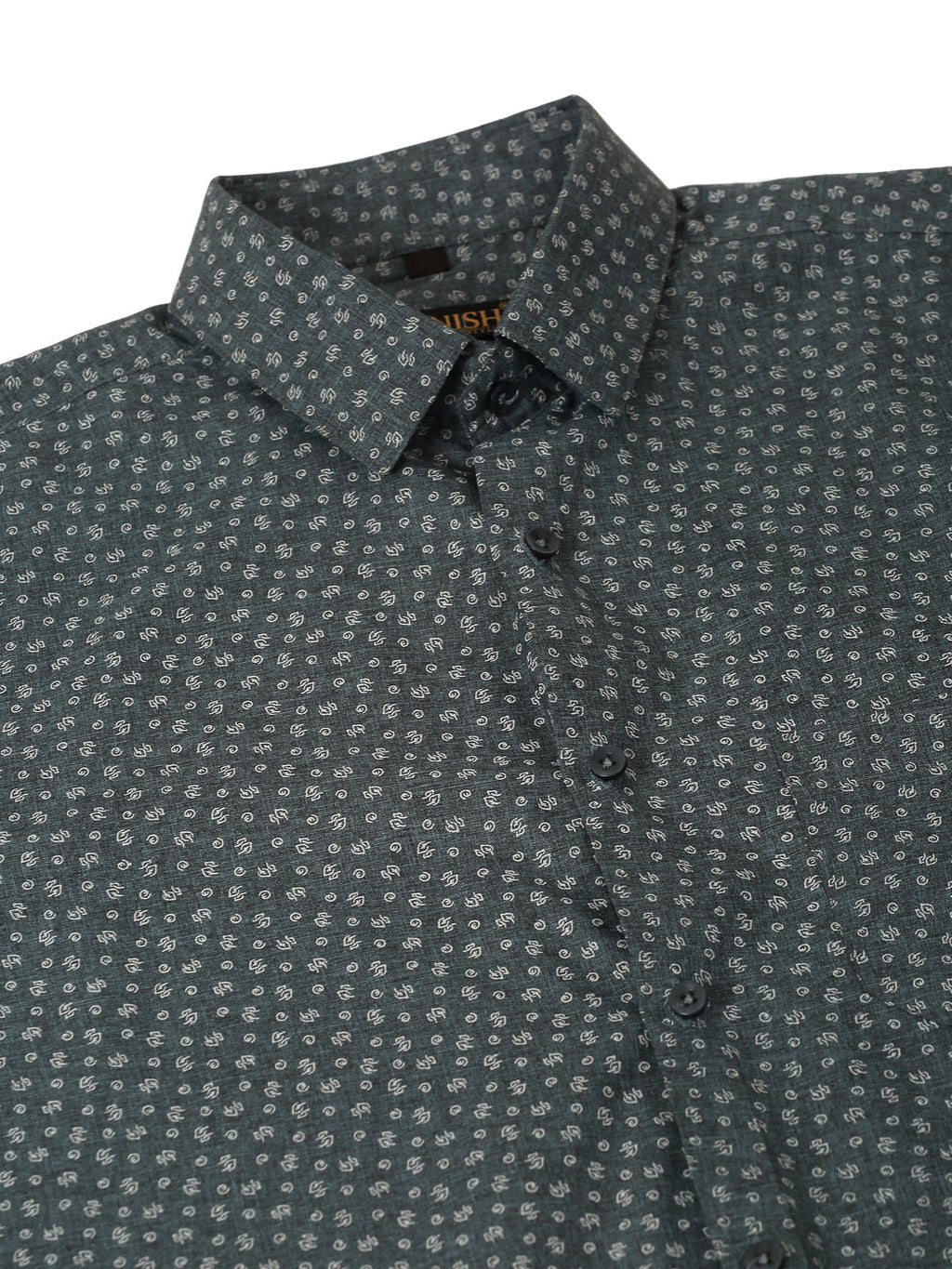 Jainish Men's Grey Classic Printed Formal Shirt