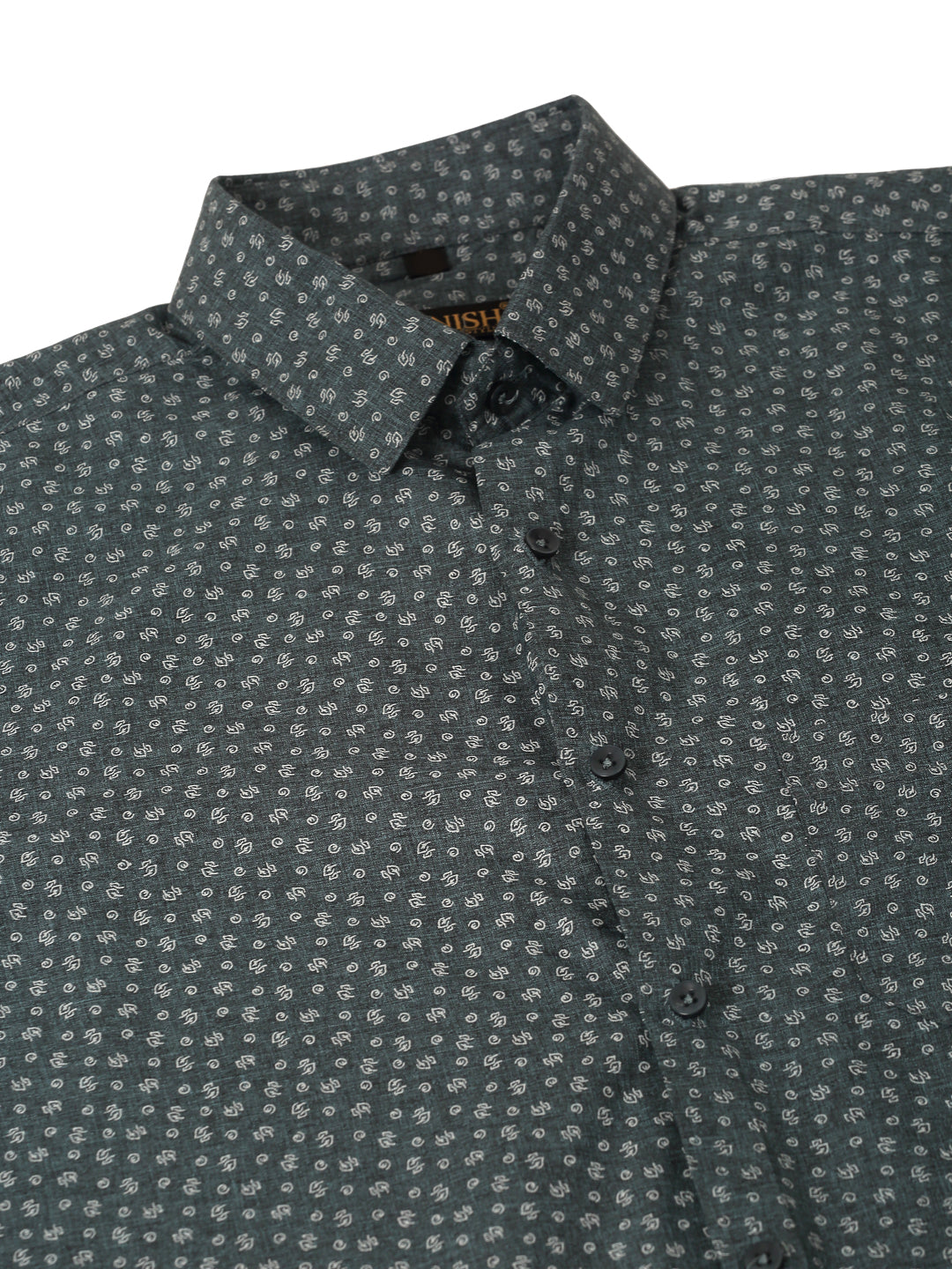 Jainish Men's Grey Classic Printed Formal Shirt