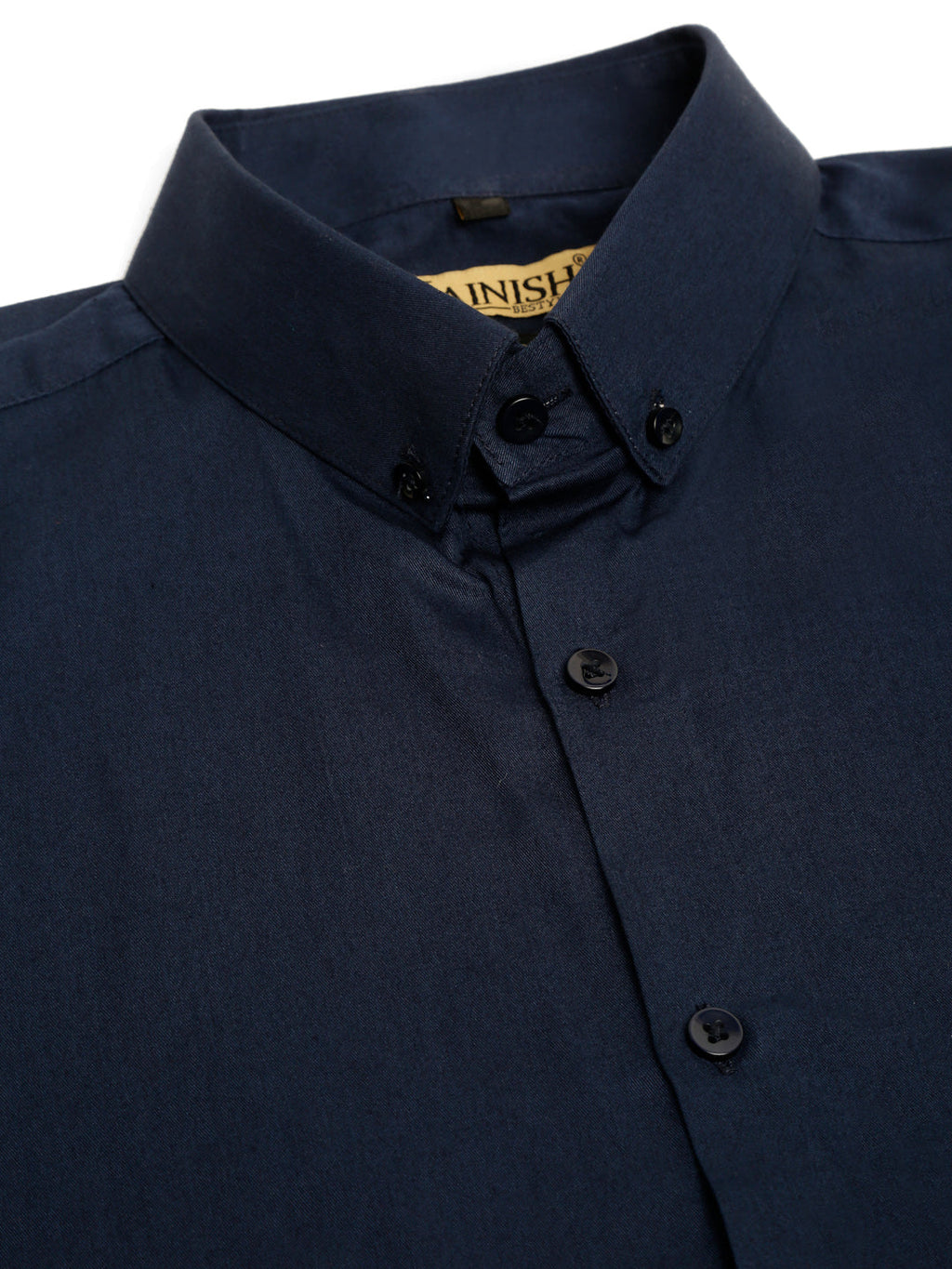 Jainish Men's Cotton Solid Formal Shirt - Navy Blue