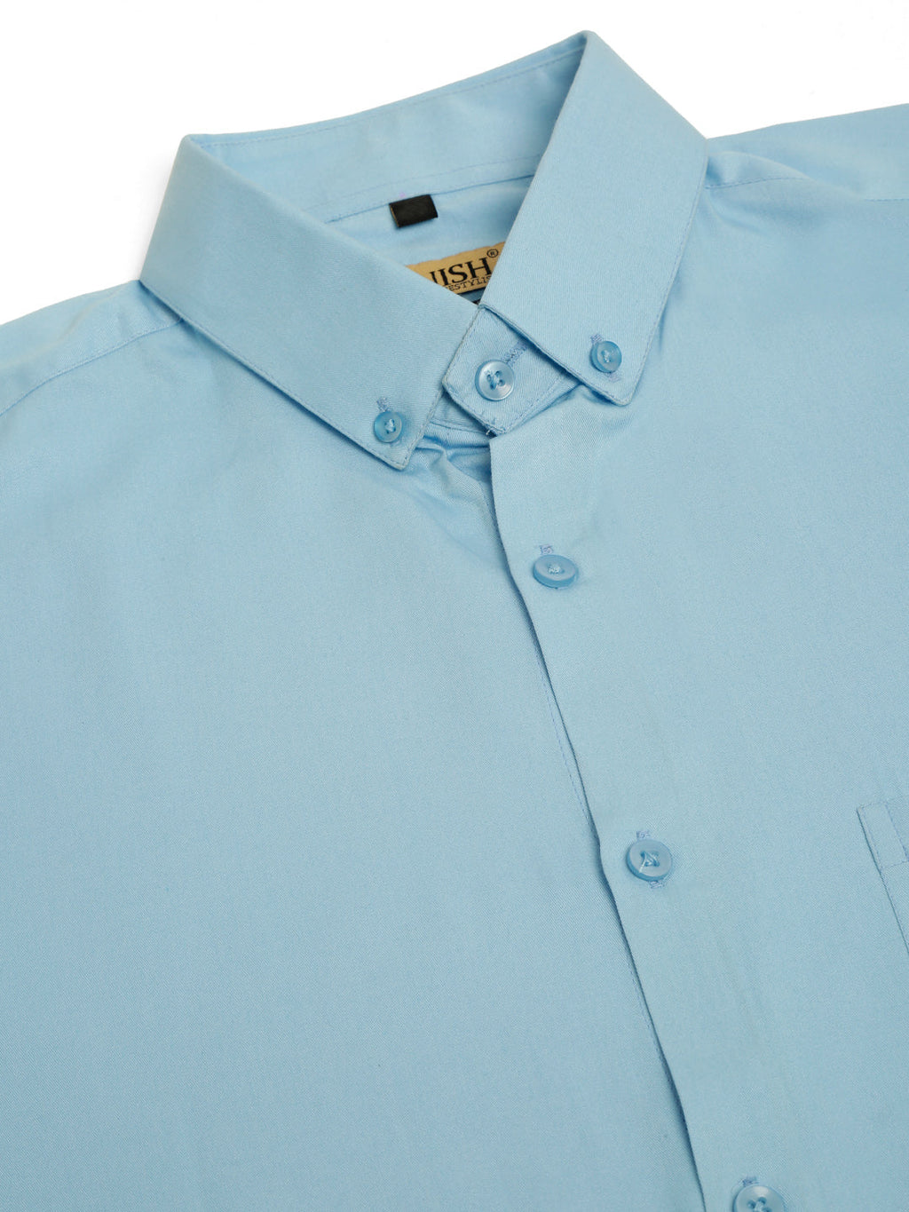 Jainish Men's Cotton Solid Formal Shirt - Sky Blue