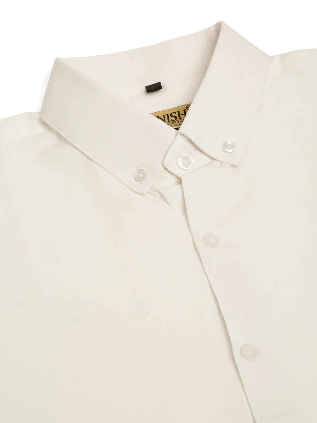 Jainish Men's Cotton Solid Formal Shirt - White