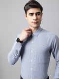 Jainish Men's Blue Checks Pure Cotton Formal Shirt