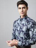 Jainish Men's Green Classic Printed Formal Shirt