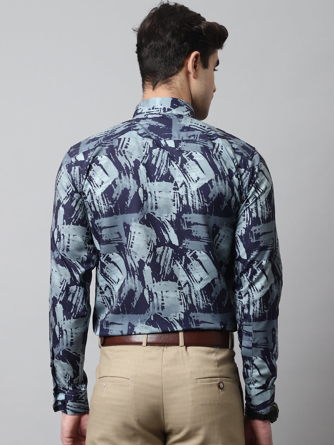 Jainish Men's Green Classic Printed Formal Shirt