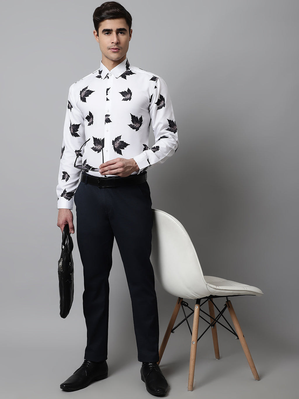 Jainish Men's Regular Fit Printed Pure Cotton Formal Shirt