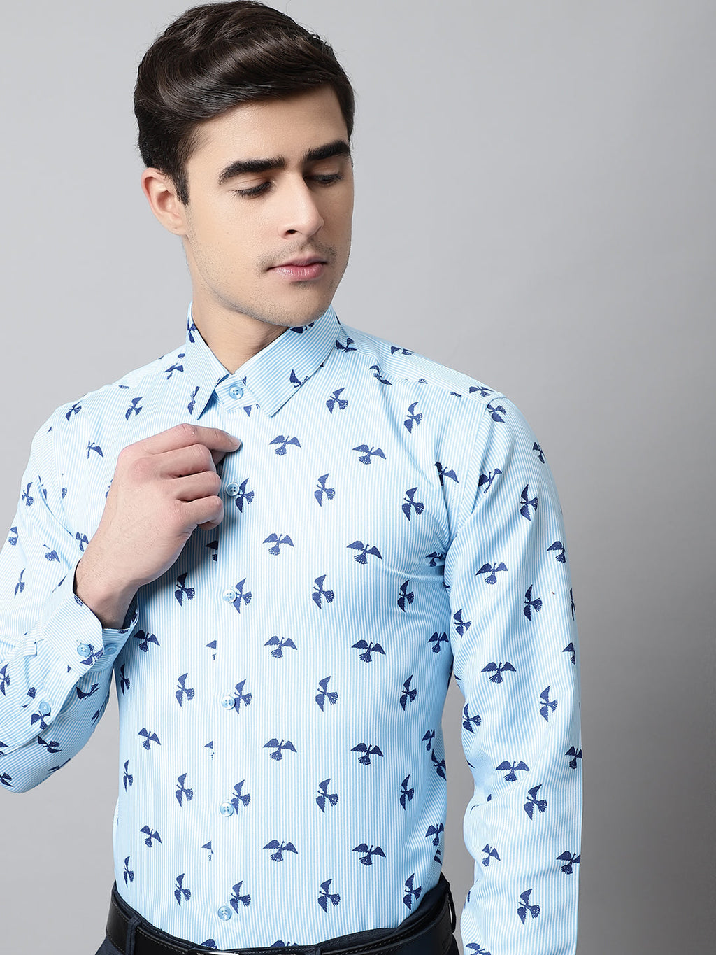 Jainish Men's Regular Fit Printed Pure Cotton Formal Shirt