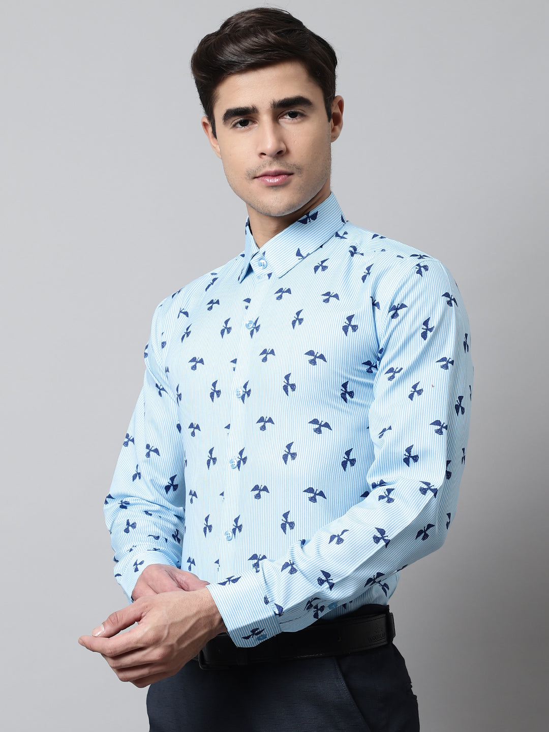 Jainish Men's Regular Fit Printed Pure Cotton Formal Shirt