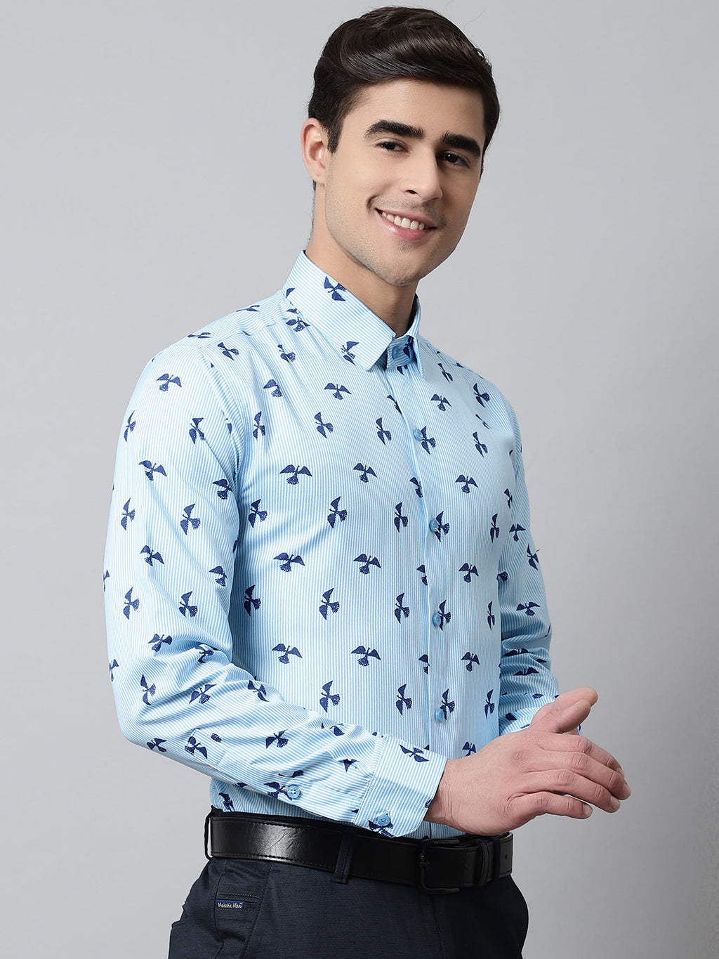 Jainish Men's Regular Fit Printed Pure Cotton Formal Shirt