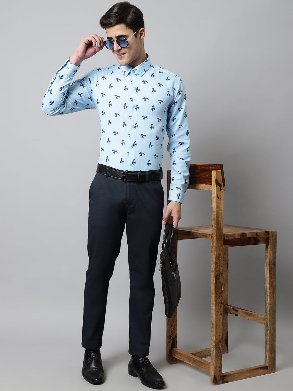 Jainish Men's Regular Fit Printed Pure Cotton Formal Shirt