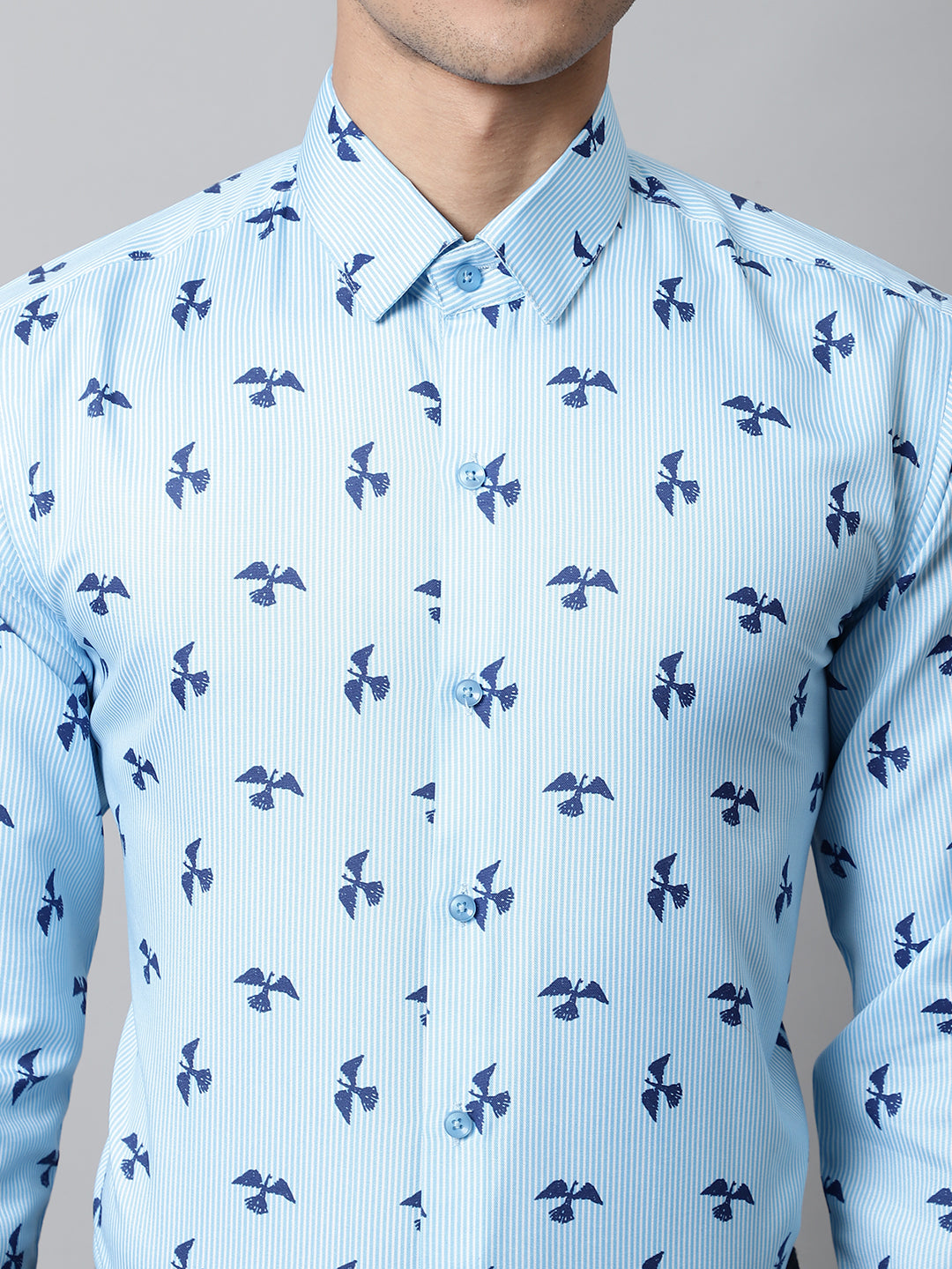 Jainish Men's Regular Fit Printed Pure Cotton Formal Shirt