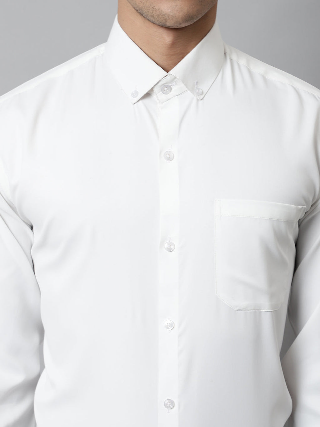Jainish Men's White Classic Cotton Formal Shirt