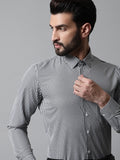 Jainish Men's Black Micro Checked Causal Shirt