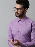 Jainish Men's Purple Classic Slim Fit Solid Formal Shirt