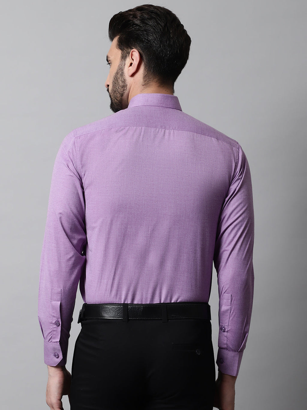 Jainish Men's Purple Classic Slim Fit Solid Formal Shirt
