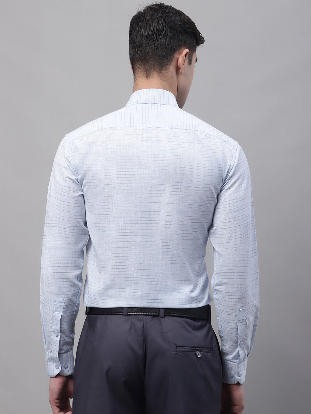Jainish Men's Light-Grey Cotton Classic Formal Shirt