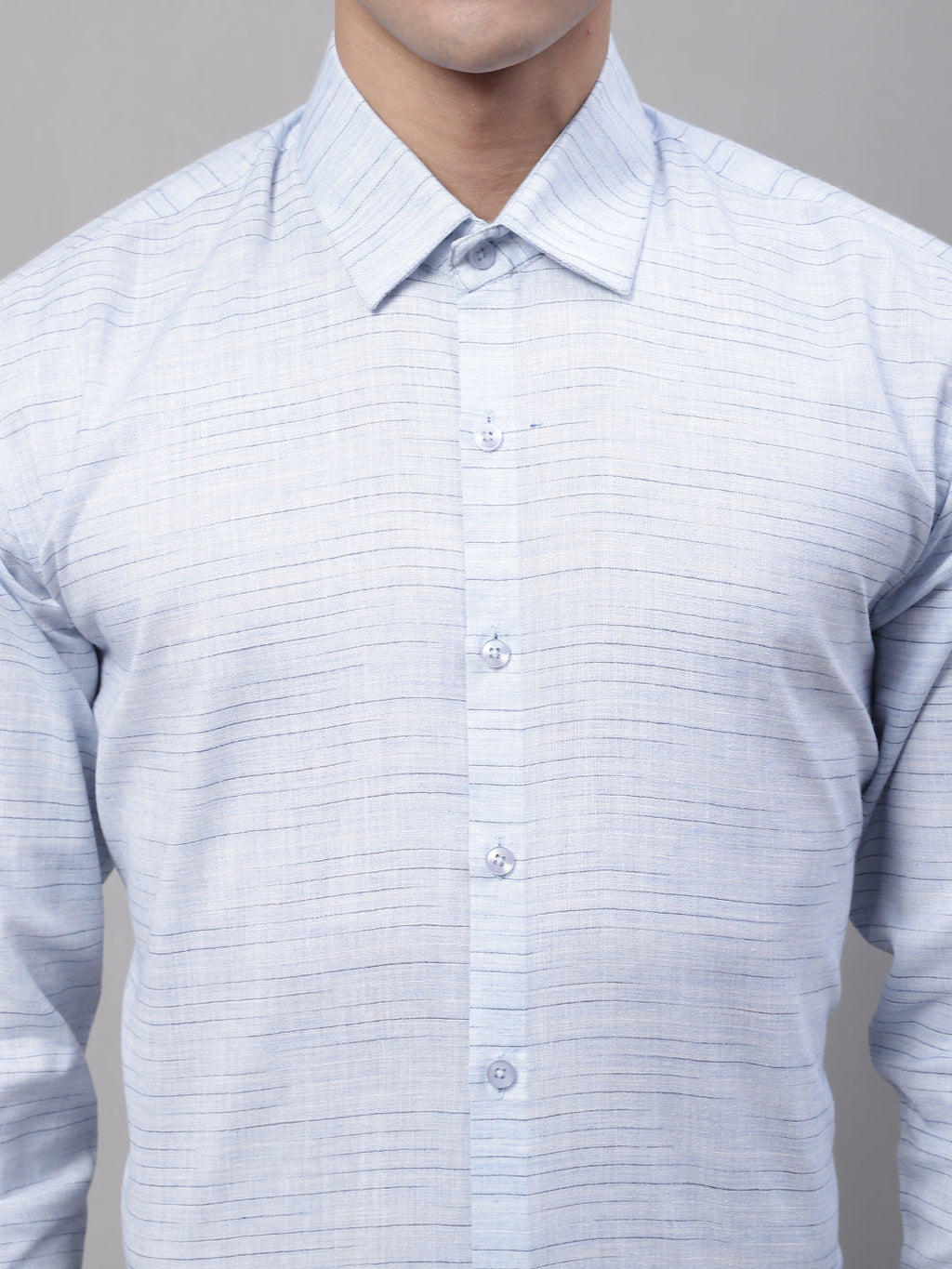 Jainish Men's Light-Grey Cotton Classic Formal Shirt