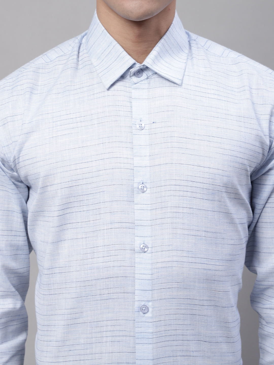 Jainish Men's Light-Grey Cotton Classic Formal Shirt