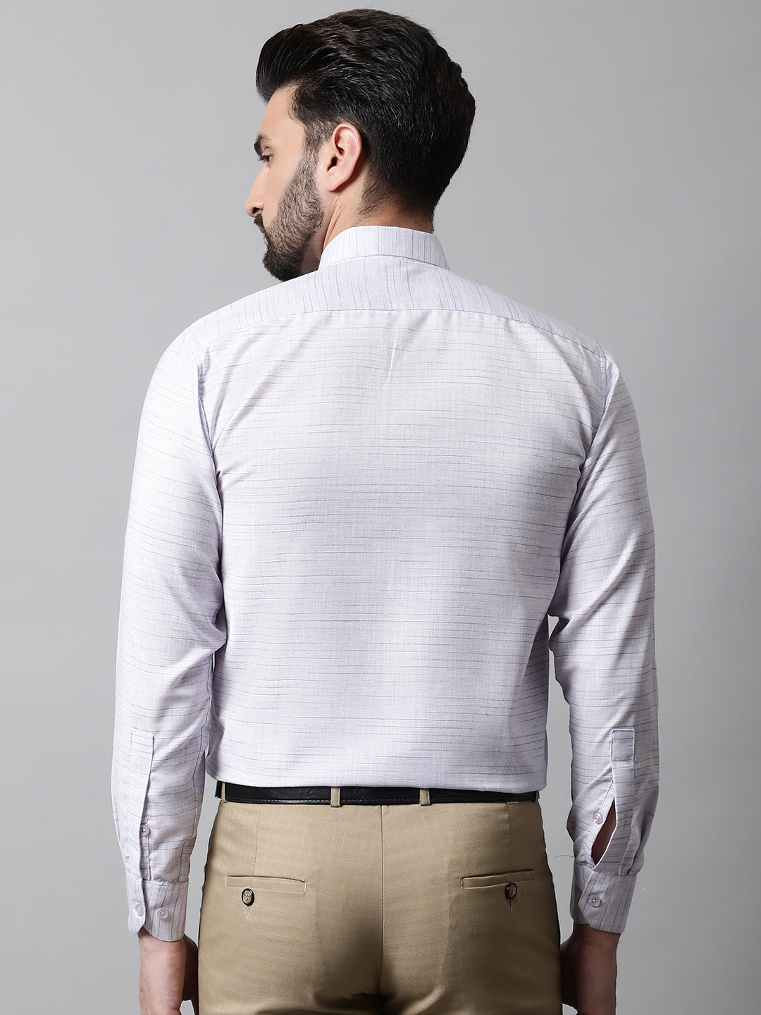 Jainish Men's Light-Purple Cotton Classic Formal Shirt