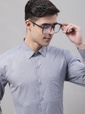 Jainish Men's Grey Micro Checked Formal Shirt