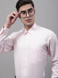 Jainish Men's Pink Dobby Textured Formal Shirt