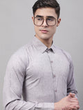 Jainish Men's Grey Cotton Solid Formal Shirt