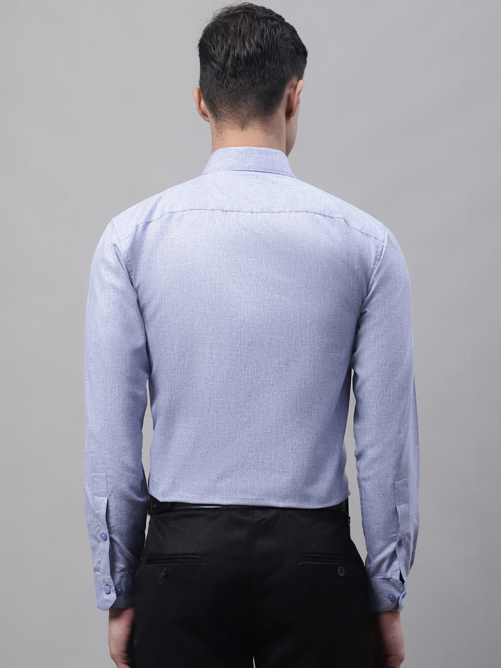 Jainish Men's Light-Grey Cotton Solid Formal Shirt