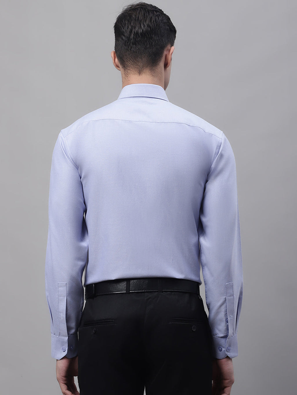 Jainish Men's Blue Cotton Solid Formal Shirt
