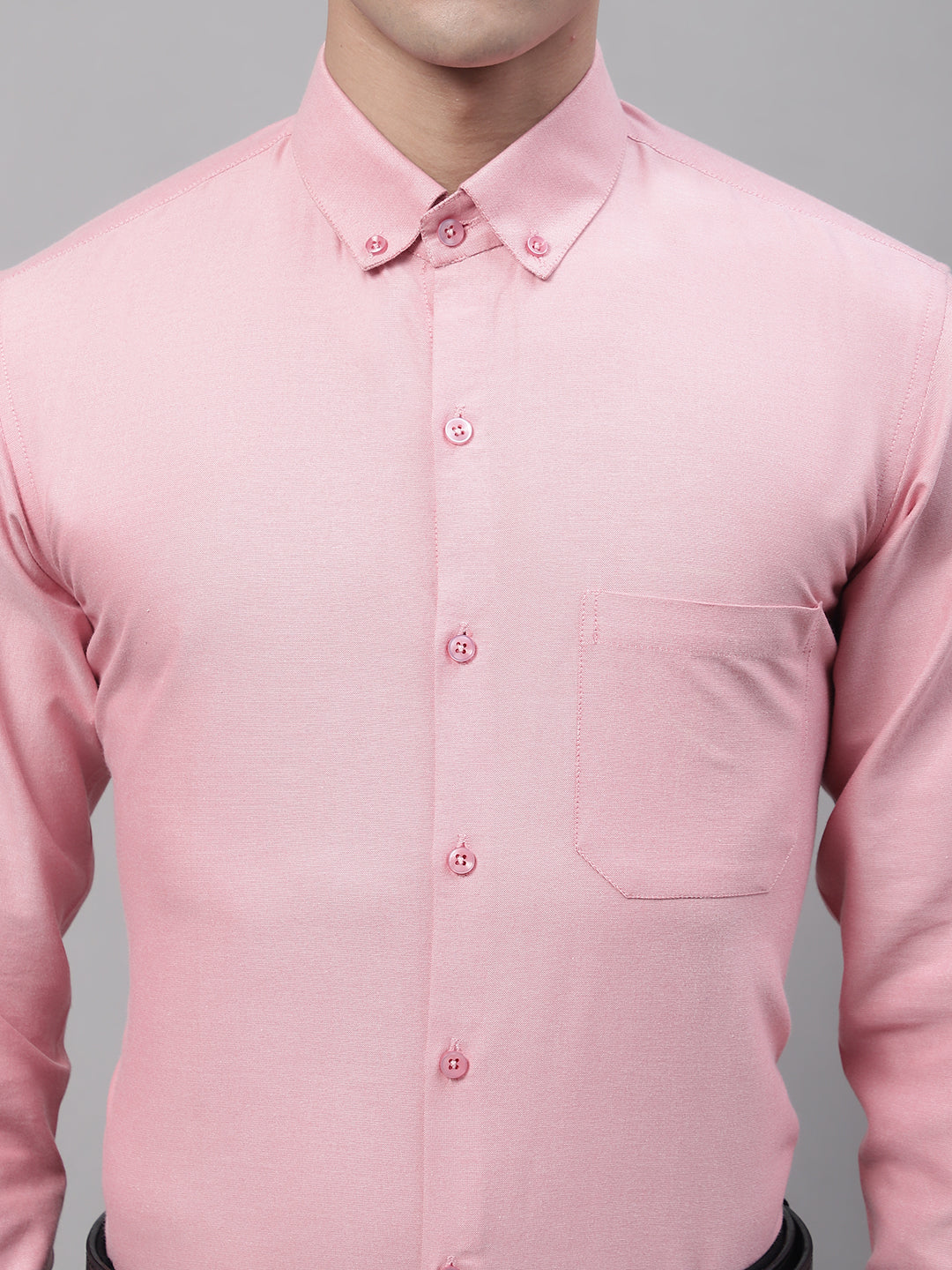 Jainish Men's Coral Cotton Solid Formal Shirt