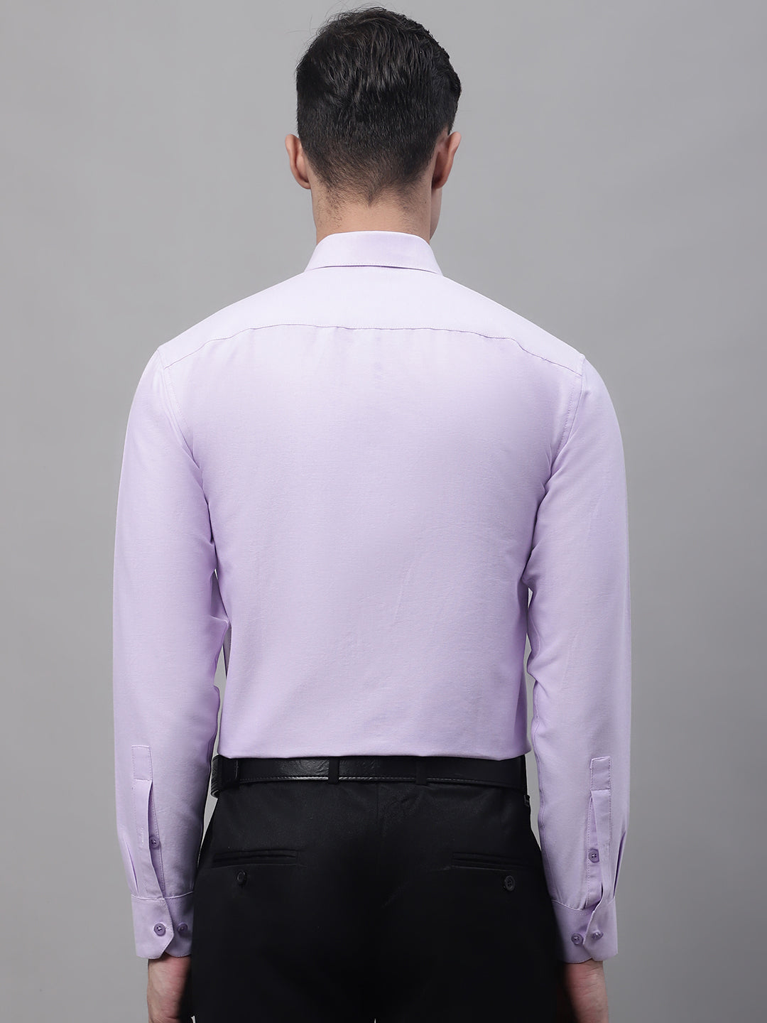 Jainish Men's Light Purple Cotton Solid Formal Shirt