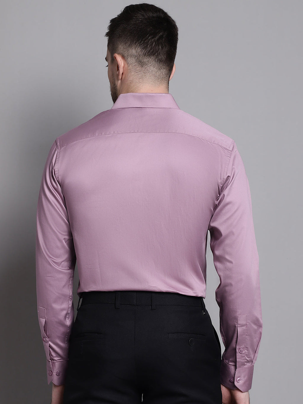 Jainish Men's Cotton Solid Formal Shirt - Magenta
