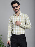 Indian Needle Men's Checked Formal Shirt - Beige