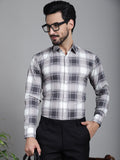 Indian Needle Men's Checked Formal Shirt - Grey