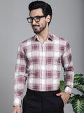 Indian Needle Men's Checked Formal Shirt - Maroon