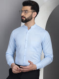 Indian Needle Men's Cotton Solid Formal Shirt - Firozi