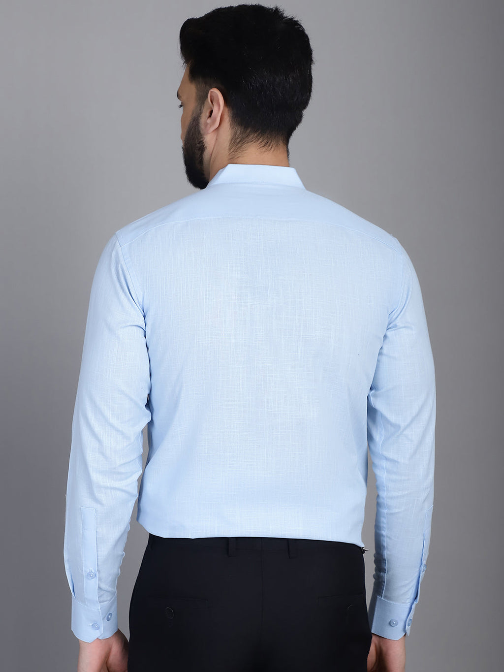 Indian Needle Men's Cotton Solid Formal Shirt - Firozi