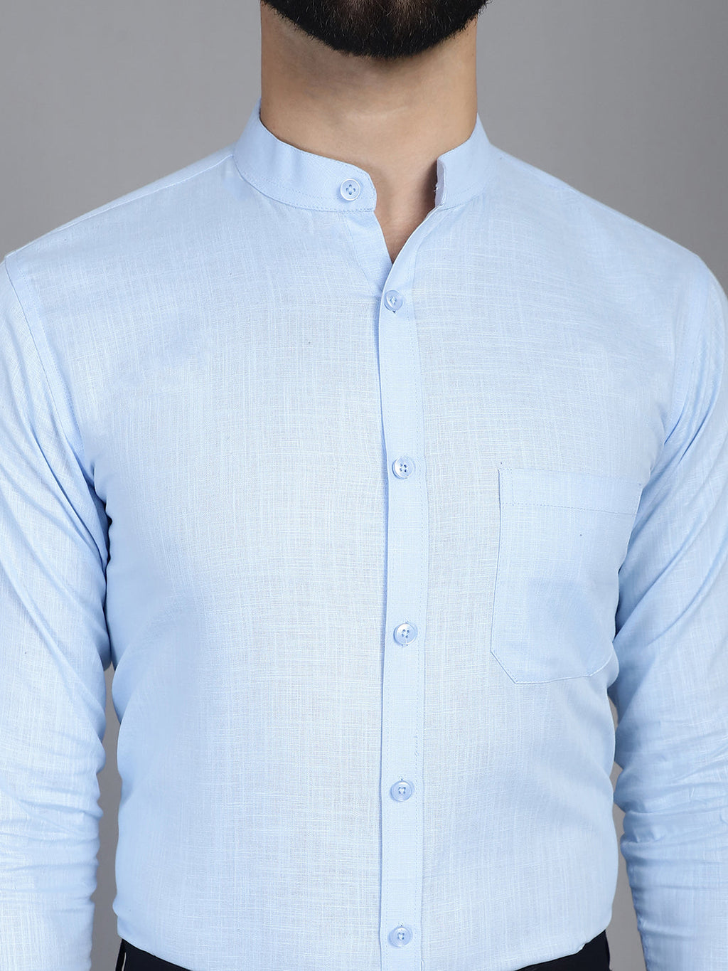 Indian Needle Men's Cotton Solid Formal Shirt - Firozi