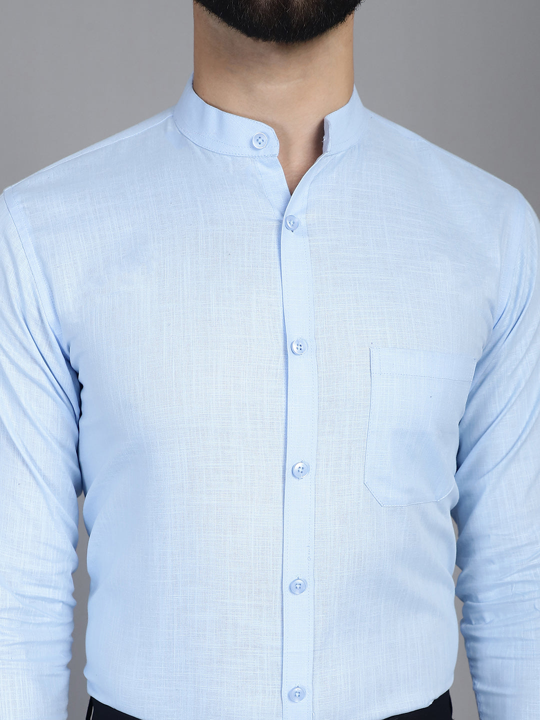 Indian Needle Men's Cotton Solid Formal Shirt - Firozi