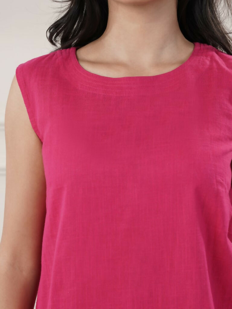 Joban Fashion Women's Fuchsia Cotton Yoga Set