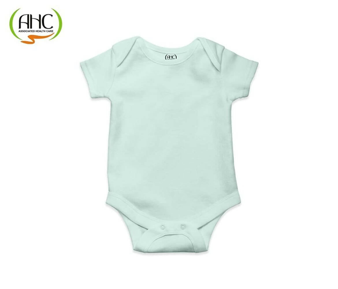 AHC Soft Cotton Short-Sleeve Bodysuits Solid Onesies New Born Infant Dress - Pink/Yellow/Green