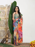 Shivam Fabrics Multi Color Georgette Fabric Printed Saree